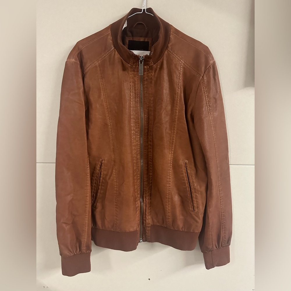 Men's Brown Vegan Leather Jacket